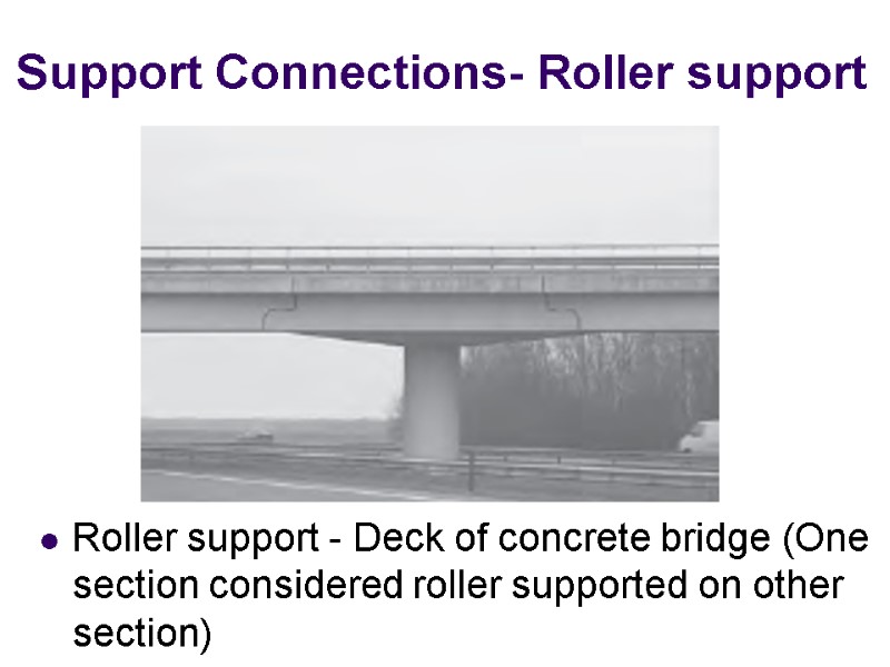 Support Connections- Roller support       Roller support - Deck